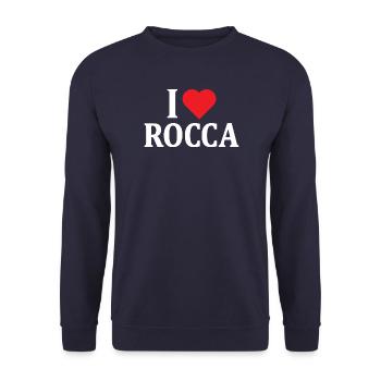 t-shirt I love Rocca t-shirt idée cadeau - Sweat-shirt Unisexe - marine - Devant - Alina (178cm) & Michal (187cm)
