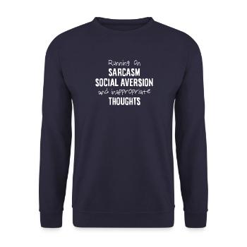 Running on... - Unisex Sweatshirt - navy - Front - Alina (178cm) & Michal (187cm)