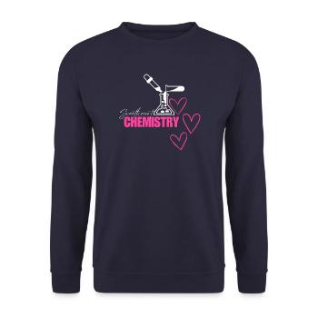 Sweetheart Chemistry Hearts - Unisex Sweatshirt - navy - Front - Alina (178cm) & Michal (187cm)