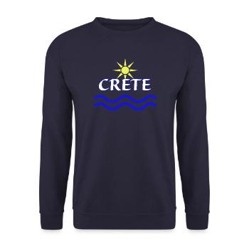 Conception de logo Soleil et mer Crète - Sweat-shirt Unisexe - marine - Devant - Alina (178cm) & Michal (187cm)