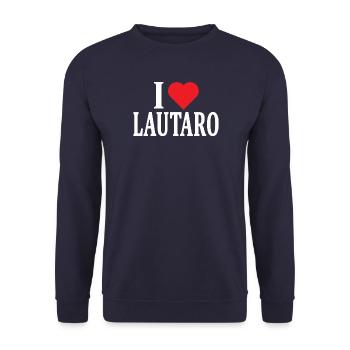 I love Lautaro t-shirt gift idea t-shirt - Unisex Sweatshirt - navy - Front - Alina (178cm) & Michal (187cm)