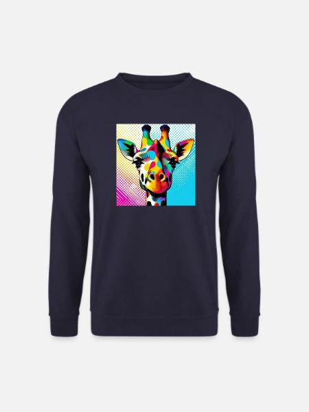 Giraffe Pop Art - Unisex Sweatshirt - navy