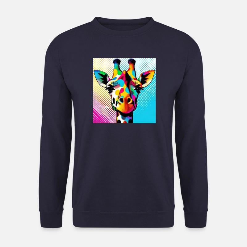 Giraffe Pop Art - Unisex Pullover - Navy