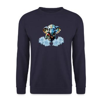 Mignon petit éléphant avec fée, meilleurs amis - Sweat-shirt Unisexe - marine - Devant - Alina (178cm) & Michal (187cm)