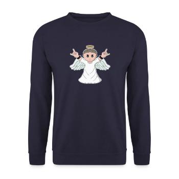 Heavy Music Loving Angel - Unisex Sweatshirt - navy - Front - Alina (178cm) & Michal (187cm)