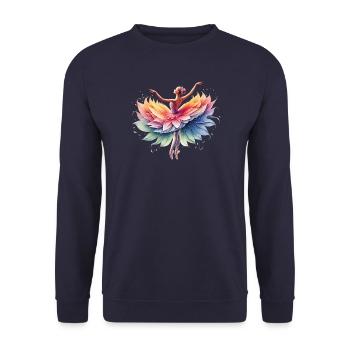 Balletttänzerin mit Tutu - Unisex Pullover - Navy - Vorne - Alina (178cm) & Michal (187cm)