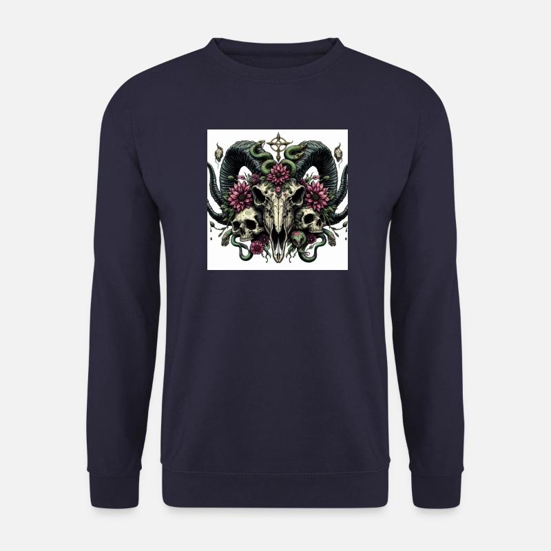 Aquarell Ziegenschädel - Unisex Pullover - Navy