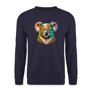 Koala - Unisex Sweatshirt - navy - Front - Alina (178cm) & Michal (187cm)