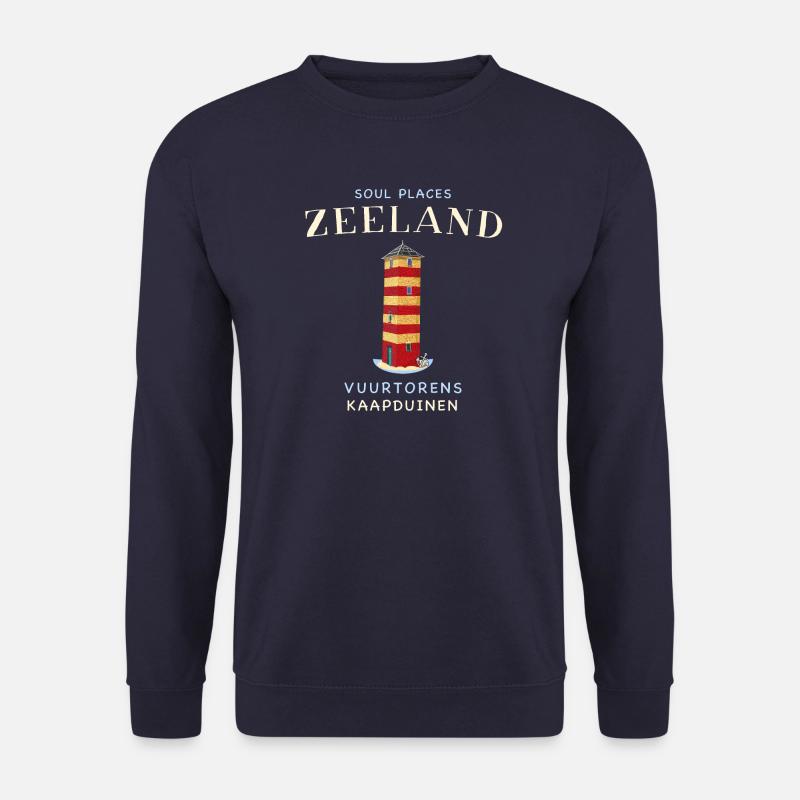 Zeeland Netherlands, Kaapduin Lighthouse Drawing - Unisex Sweatshirt - navy