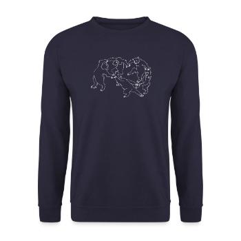 Bärenkreis Silhouette - Unisex Pullover - Navy - Vorne - Alina (178cm) & Michal (187cm)