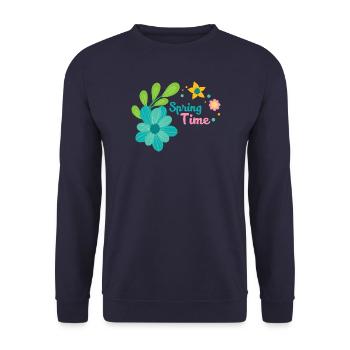 Spring Time Frühlingsshirt für die ganze Familie - Unisex Pullover - Navy - Vorne - Alina (178cm) & Michal (187cm)