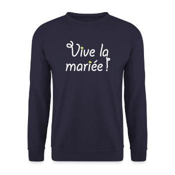 Vive la mariée ! - Sweat-shirt Unisexe - marine - Devant - Alina (178cm) & Michal (187cm)