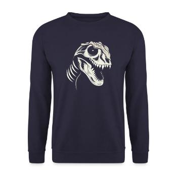 Dinosaur Skull Tyrannosaurus Rex Dino Head - Unisex Sweatshirt - navy - Front - Alina (178cm) & Michal (187cm)