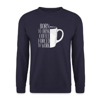 Originelle motivierende Kaffeetasse - Unisex Pullover - Navy - Vorne - Alina (178cm) & Michal (187cm)