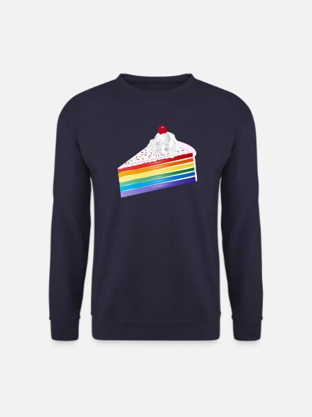 Stück Regenbogen Kuchen mit Sahne und Kirsche - Unisex Pullover - Navy