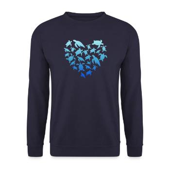 Turtle Love - Unisex Pullover - Navy - Vorne - Alina (178cm) & Michal (187cm)