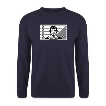 8bit portrait - Unisex Pullover - Navy - Vorne - Alina (178cm) & Michal (187cm)
