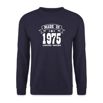 Vintage Vibes made in 1975 - Unisex Sweatshirt - navy - Front - Alina (178cm) & Michal (187cm)