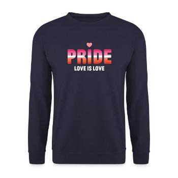 LGBT Pride Month - Love is Love (Lesbian) - Unisex Sweatshirt - navy - Front - Alina (178cm) & Michal (187cm)