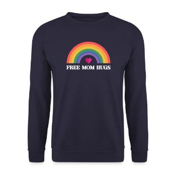 LGBT Pride Month - Kostenlose Mama Hugs - Unisex Pullover - Navy - Vorne - Alina (178cm) & Michal (187cm)