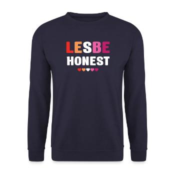 LGBTQ Pride Month - Lesbe Honest - Unisex Sweatshirt - navy - Front - Alina (178cm) & Michal (187cm)