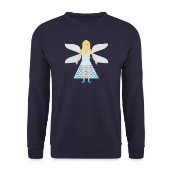 Winter Snowflake Fantasy Art Fairy - Unisex Sweatshirt - navy - Front - Alina (178cm) & Michal (187cm)
