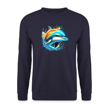 Dauphin - Sweat-shirt Unisexe - marine - Devant - Alina (178cm) & Michal (187cm)