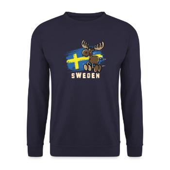 Sweden - Moose - Unisex Pullover - Navy - Vorne - Alina (178cm) & Michal (187cm)