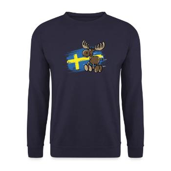 Suède - Orignal - Drapeau - Sweat-shirt Unisexe - marine - Devant - Alina (178cm) & Michal (187cm)