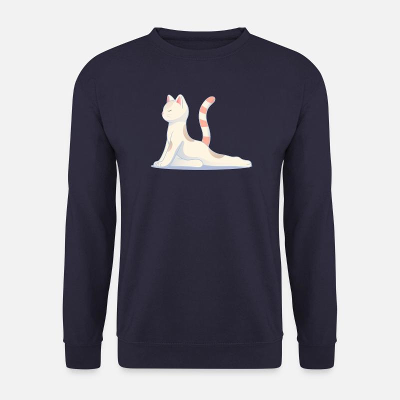 Cat in meditative yoga pose - Unisex Sweatshirt - navy