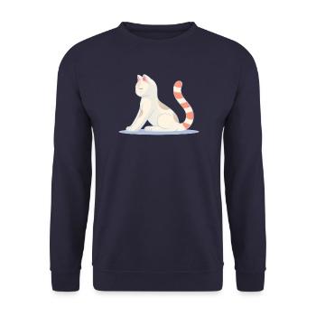 Chat en posture de yoga méditatif - Sweat-shirt Unisexe - marine - Devant - Alina (178cm) & Michal (187cm)