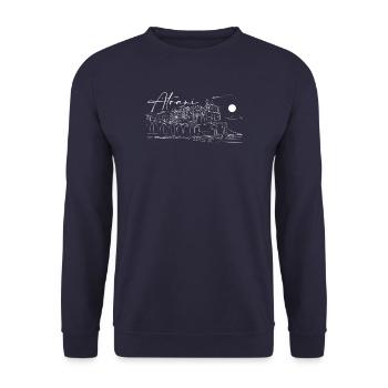Atrani paysagiste design lineart - Sweat-shirt Unisexe - marine - Devant - Alina (178cm) & Michal (187cm)