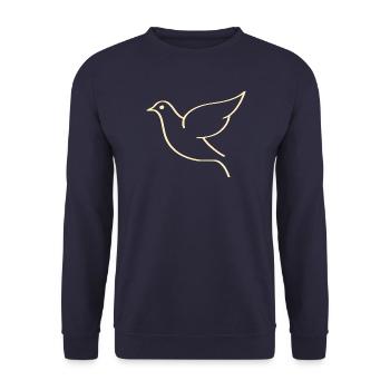 Illustration de colombe minimaliste et élégante - Sweat-shirt Unisexe - marine - Devant - Alina (178cm) & Michal (187cm)