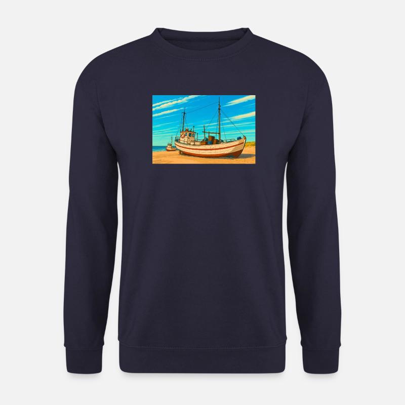 Kutter am Sletterstrand in Dänemark - Unisex Pullover - Navy