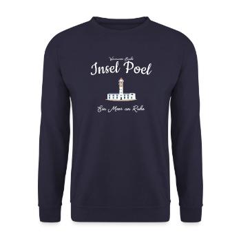 Île de Poel, balise de Timmendorf, dessin à la main - Sweat-shirt Unisexe - marine - Devant - Alina (178cm) & Michal (187cm)