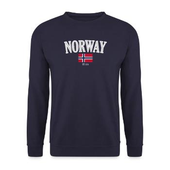 Drapeau de la Norvège avec motif est. 1814 - Sweat-shirt Unisexe - marine - Devant - Alina (178cm) & Michal (187cm)