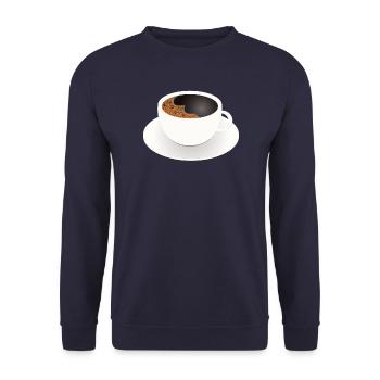 Tasse à café simple avec motif de café noir - Sweat-shirt Unisexe - marine - Devant - Alina (178cm) & Michal (187cm)