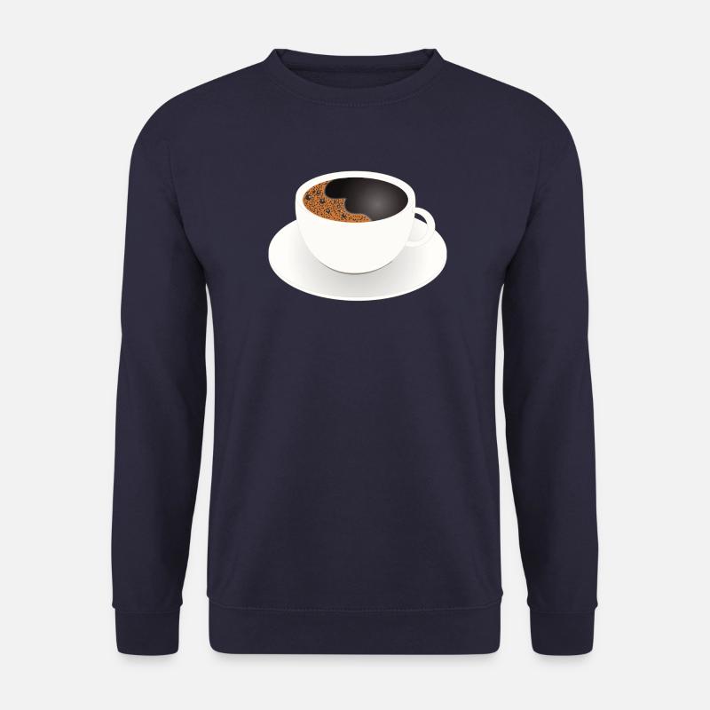 Schlichte Kaffeetasse mit schwarzem Kaffee Motiv - Unisex Pullover - Navy