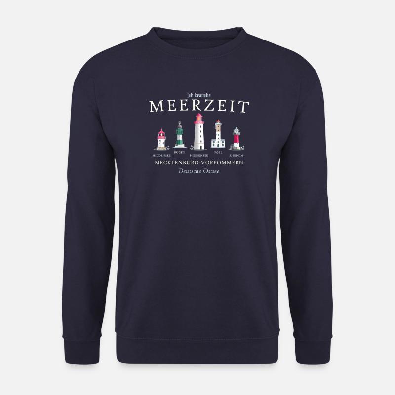 Rügen, Poel, Usedom, Hiddensee Handzeichnung - Unisex Pullover - Navy
