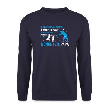 Bonne fete papa bleu ciel - Sweat-shirt Unisexe - marine - Devant - Alina (178cm) & Michal (187cm)