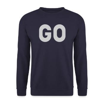 GO - Unisex Sweatshirt - navy - Front - Alina (178cm) & Michal (187cm)