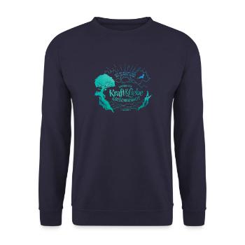 Gott hat uns keinen Geist der Furcht gegeben - Unisex Pullover - Navy - Vorne - Alina (178cm) & Michal (187cm)