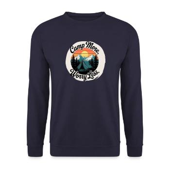Campez plus, ne vous inquiétez pas ! Personnalisable - Sweat-shirt Unisexe - marine - Devant - Alina (178cm) & Michal (187cm)