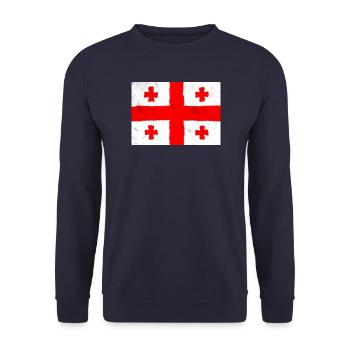 Flag of Georgia – Cross and Tradition - Unisex Sweatshirt - navy - Front - Alina (178cm) & Michal (187cm)