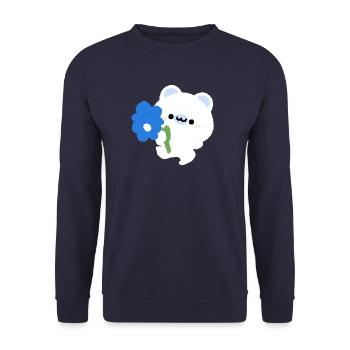 Romantic Polar Bear - Unisex Sweatshirt - navy - Front - Alina (178cm) & Michal (187cm)