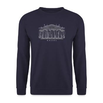 Kassel, Hand Drawing Fridericianum, Art - Unisex Sweatshirt - navy - Front - Alina (178cm) & Michal (187cm)