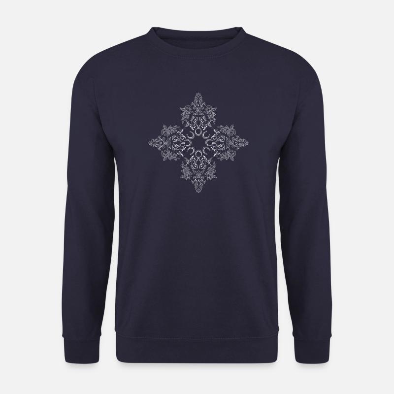 Elegante Symmetrie mit Elegantem Pferde-Motiv - Unisex Pullover - Navy