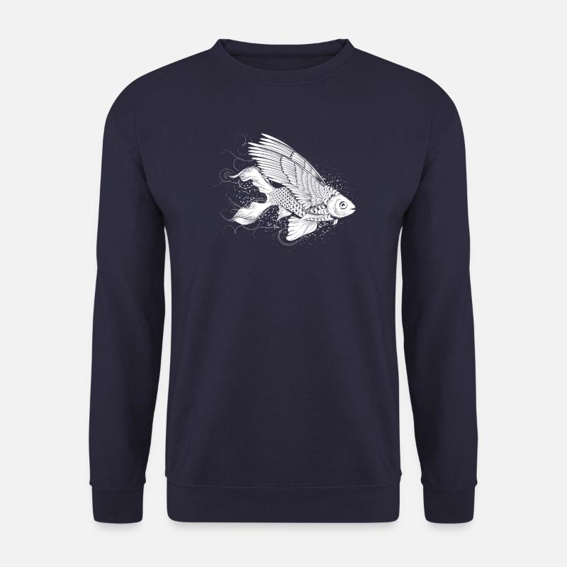 Imaginative fish with wings - Unisex Sweatshirt - navy