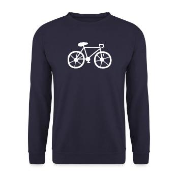 Fahrrad weiß Rennrad radeln Tour Lenker Comic Rad - Unisex Pullover - Navy - Vorne - Alina (178cm) & Michal (187cm)