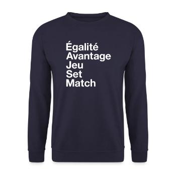 French Tennis - Unisex Sweatshirt - navy - Front - Alina (178cm) & Michal (187cm)